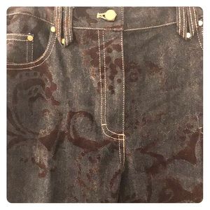 Per Se jeans with brown suede appliqué